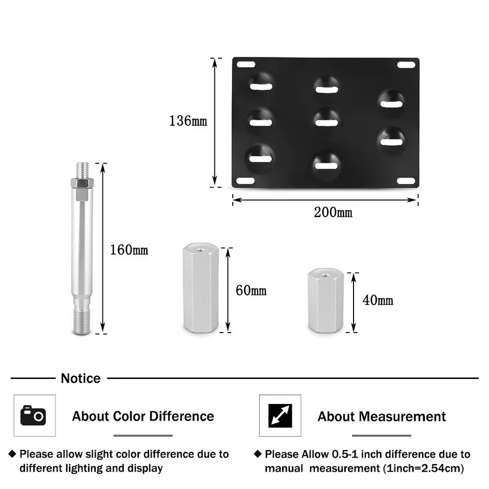 Tow Hook License Plate Mount Holder For Audi A4 S4 RS4 08-16 A5 S5 RS5 Q5 A7  - Image 2 of 4