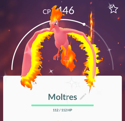 Pokémon  - Shiny Moltres - P T C - 80k stardust - Please see description