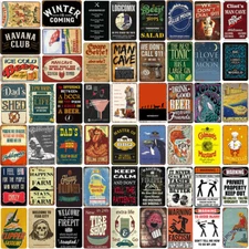 Retro Vintage Metal Signs Pin-Up Tin Plaques Home Pub Bar Customized Wall  Decor
