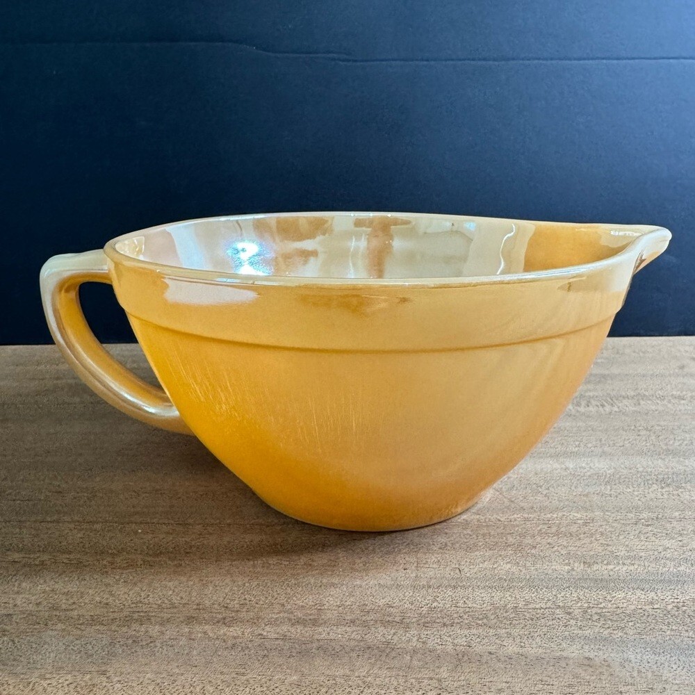 Vintage 1950’s Fire King by Anchor Hocking Iridescent Peach Lustre Butter Bowl