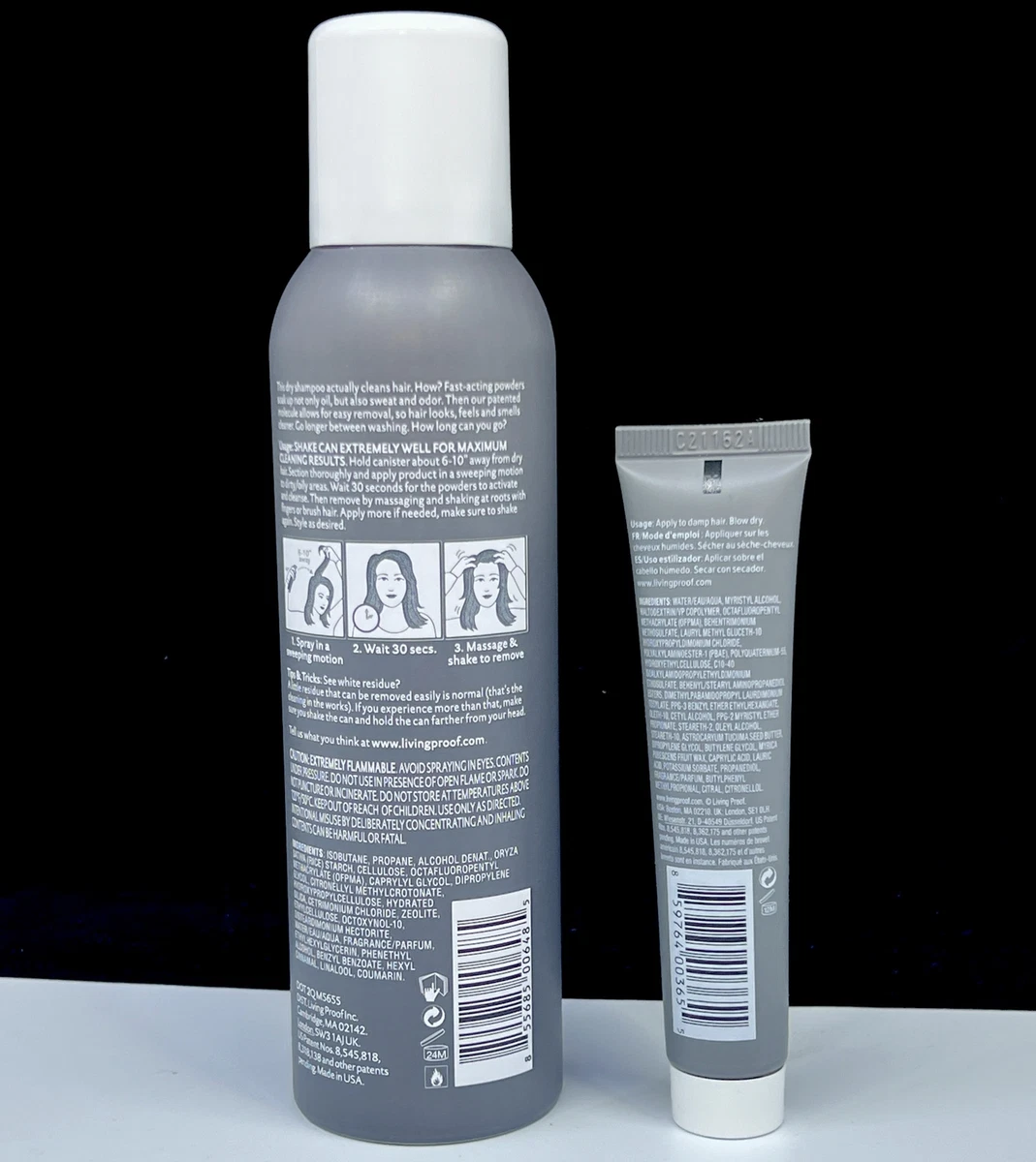 Living Proof Perfect Hair Day Dry Shampoo 4oz 5in1 Styling Treatment 1oz Travel