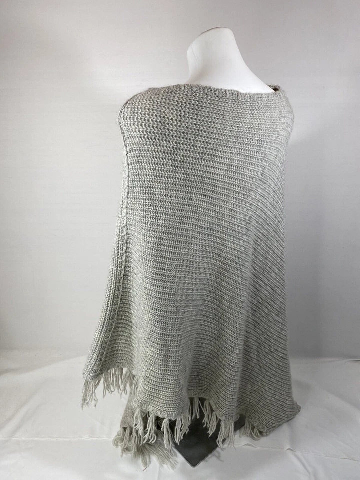 Chal Jones New York Mujer OS Gris Asimétrico Boho Campesino Flecos Foto 4 de 4