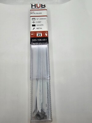 ( QTY 25 ) HUB INDUSTRIAL 12'' x 3/4'' x .050'' 10/14T Premium Bi-metal Blade