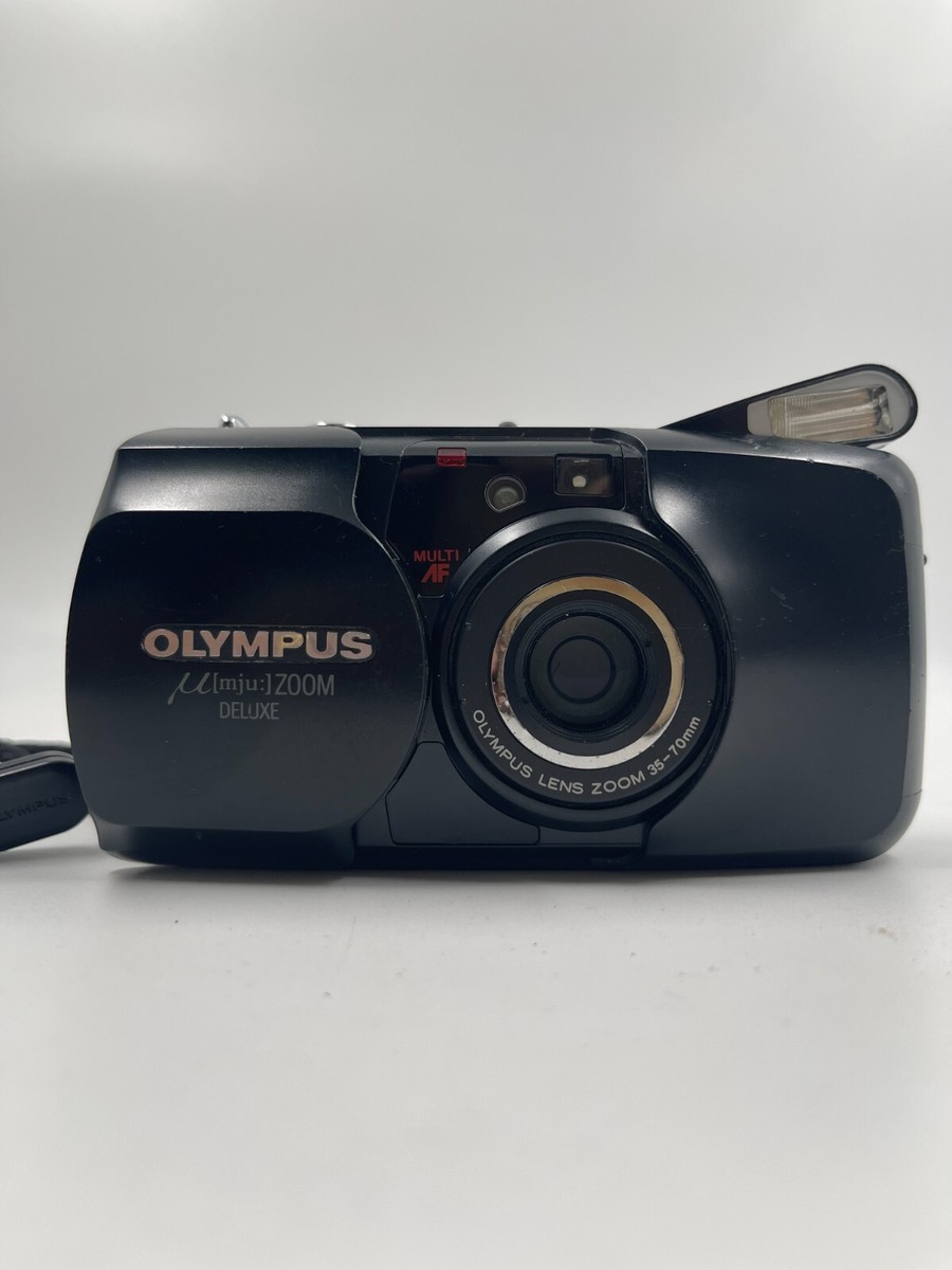 FOR PART) Black Olympus µ mju Zoom Deluxe 35 mm Point & Shoot Film