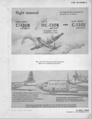 302 Page 1970 C-130B HC-130B C-130E Hercules TO 1C-130B-1 Flight Manual on CD