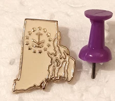 Rhode Island State Shaped Travel Anchor Pin