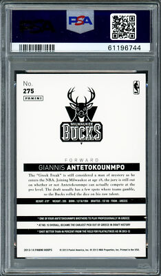 Giannis Antetokounmpo 2013 Panini Hoops RC PSA 9 Auto Grade
