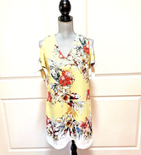 ZARA BASIC COLLECTION Women’s Yellow Floral Cold Shoulder Dress Pockets - Size S