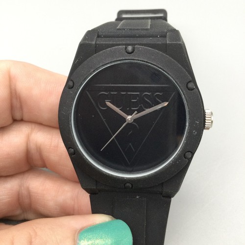 Guess Watch Unisex Black 42mm Black Dial Logo U0979L2 New Battery - 第 7/13 張圖片
