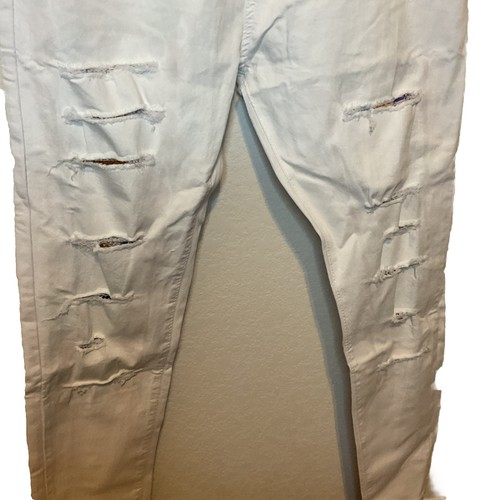 Mens Pants Cotton White Distressed White Size 2x - Picture 2 of 4