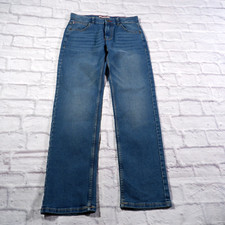 Tommy Hilfiger Mid Rise Straight Medium Wash Whiskers Womens Blue Jeans Sz 14