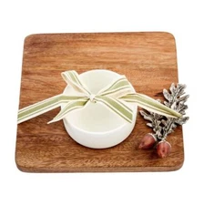 Mud Pie Home Gather Autumn Acorn Icon Cutting Board and Dip Cup Serving Set