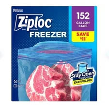 Ziploc Stay Open Design Gallon Freezer Bags, 152 ct