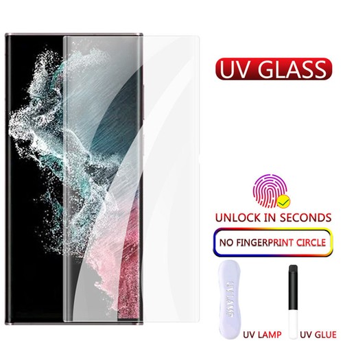 UV Tempered Glass For Samsung Galaxy S23 Ultra S22 S21 Note 20 Ultra S10 S9 S20+