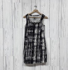 Ann Taylor dress womens size 0 black patterned sleeveless above the knee