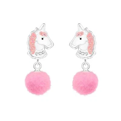 Einhorn Kinder Ohrringe 925 Silber für Mädchen Ohrstecker Schmuck Geschenk - Bild 1 von 4