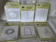 6-Stampin Up Embossing Folders Confetti Flurry Tulips Holiday Accents Etc. GBX