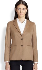 Vintage Max Mara US 6 Brown Cashmere Blazer Jacket
