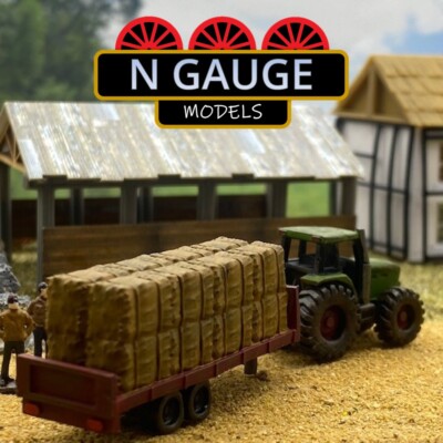 LACKIERT - N Maßstab Spurweite Traktor & Kugelanhänger 1:148 (Landfarm Heustroh)