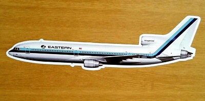 2 Rare Eastern Airlines L1011 Tristar Airplane 8.5'' Vinyl Stickers  & Free Flag
