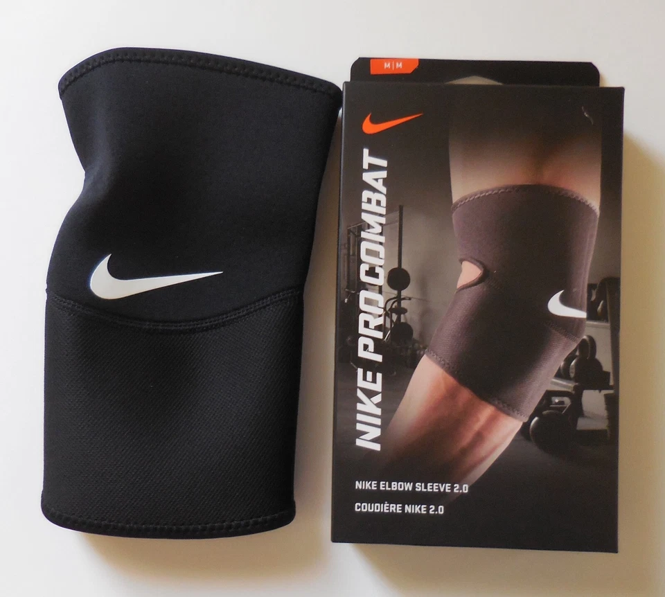 Nike Pro Combat Elbow Sleeve 2.0 Black/White Medium One Sleeve Only