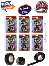 12Ct Black Electrical Tape 3/4In. X 20yds General Vinyl PVC Insulated (Pk of 6)