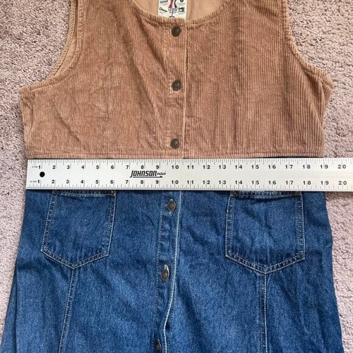 Vintage Dress Extra Large Corduroy and Jean Button Front Studio 25 - Picture 8 of 8