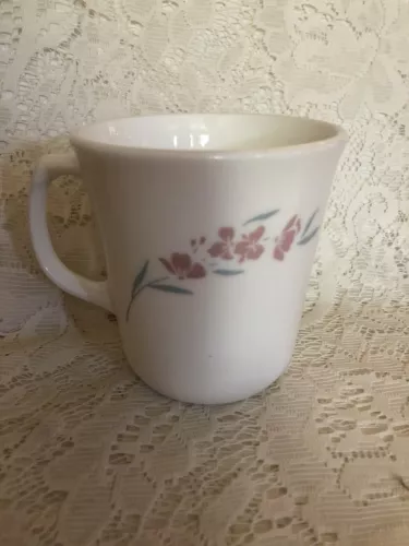 Silk Blossoms Corelle Corning Coffee Mug Tea Cup Pink Flowers