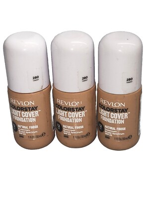 Revlon ColorStay Light Cover Liquid Foundation SPF 35 280 Tawny 1oz Ea 3pcs 
