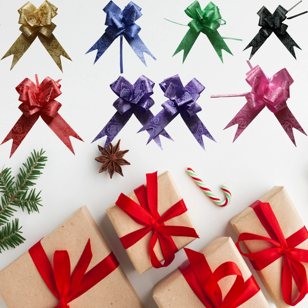 Curling PULL BOWS Florist Wedding Car Gift Wrap Ribbon Xmas Decor Curling  bows