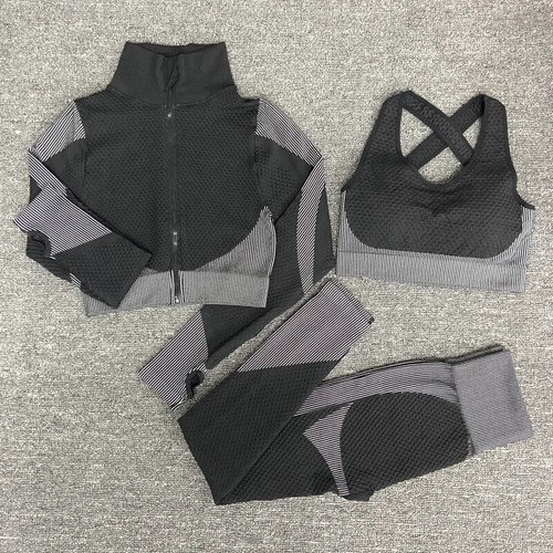 Seamless Yoga Sets Sport Gym Anzüge Wear Laufkleidung Fitnessanzug Langarm - Bild 15 von 35