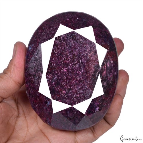 Huge 3460 Cts Natural Deep Red Ruby Oval Cut Loose Faceted Madagascar Gemstone - Picture 2 of 10