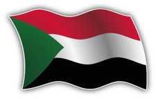 Sudan Wavy Flag Car Bumper Sticker Decal
