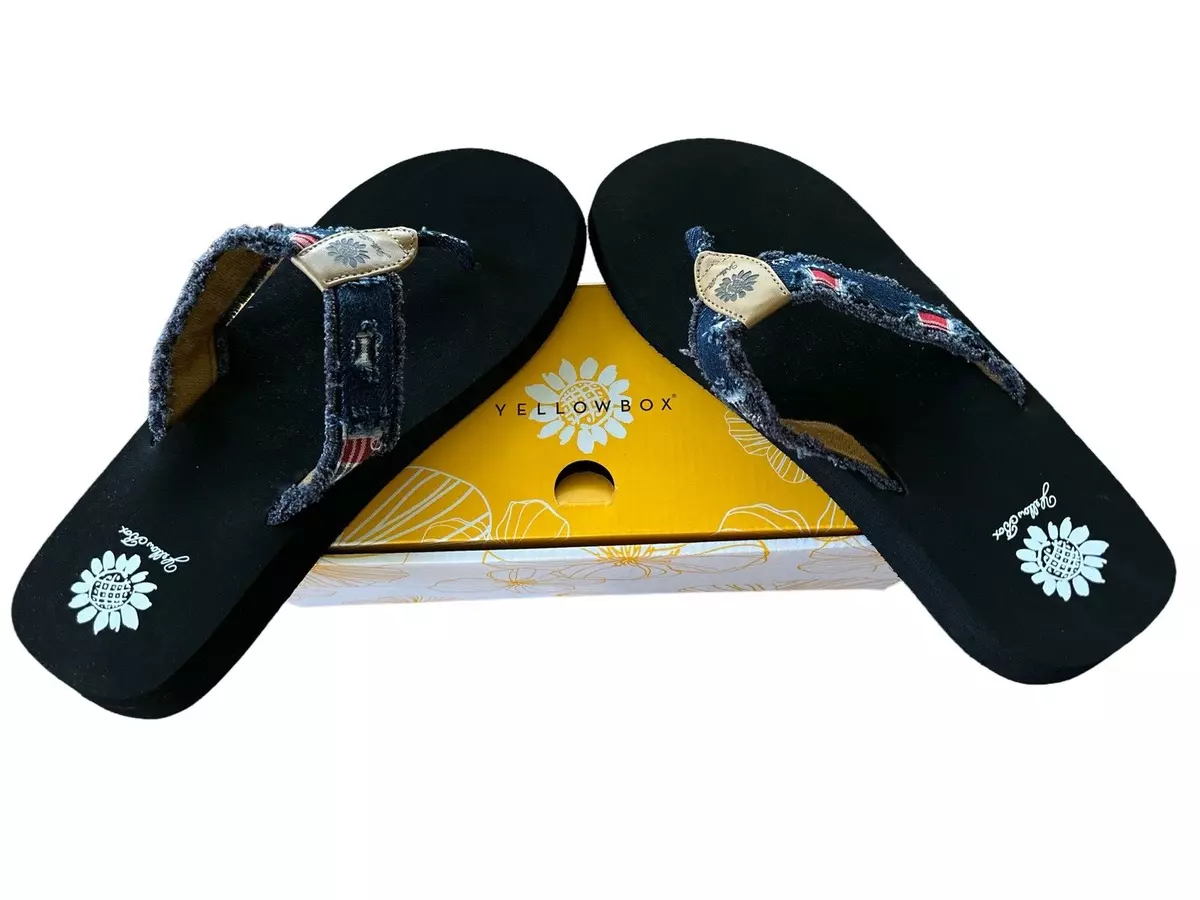 Navy yellow 2025 box flip flops