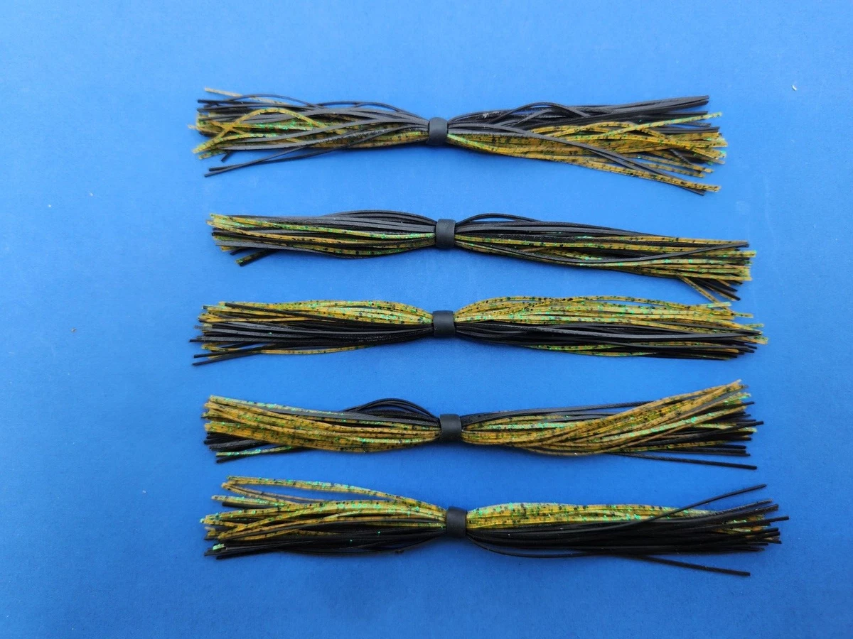 5 Gonne In Silicone Per Esche Da Pesca DW Lures, Nero/verde Grafico 5-9170, Lunghezza 5 Pollici