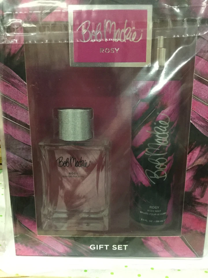 JUEGO DE REGALO BOB MACKIE ROSY 3,4 FL OZ EAU DE TOILETTE + 8,4 FL OZ NIEBLA CORPORAL NUEVO Foto 3 de 4