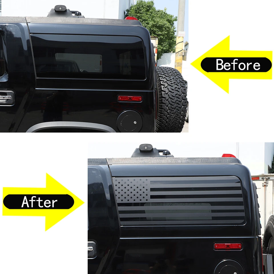 Pegatinas decorativas para ventanas laterales Hummer H2 03-09 bandera de Estados Unidos decorativas Foto 4 de 4