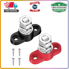 Joinfworld Power Distribution Block 12V 3/8" Single Stud Bus Bar M10 Insulated..