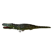 Vintage German Tin Litho Alligator Crocodile Wind Up Toy 15" Working Germany