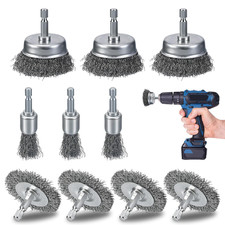 10 Pcs Wire Brush For Drill Coarse Carbon Steel Crimping Wire Wheel Brush 14 In
