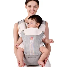 Bebamour Baby Carrier Newborn to Toddler with Hip Seat Gray 