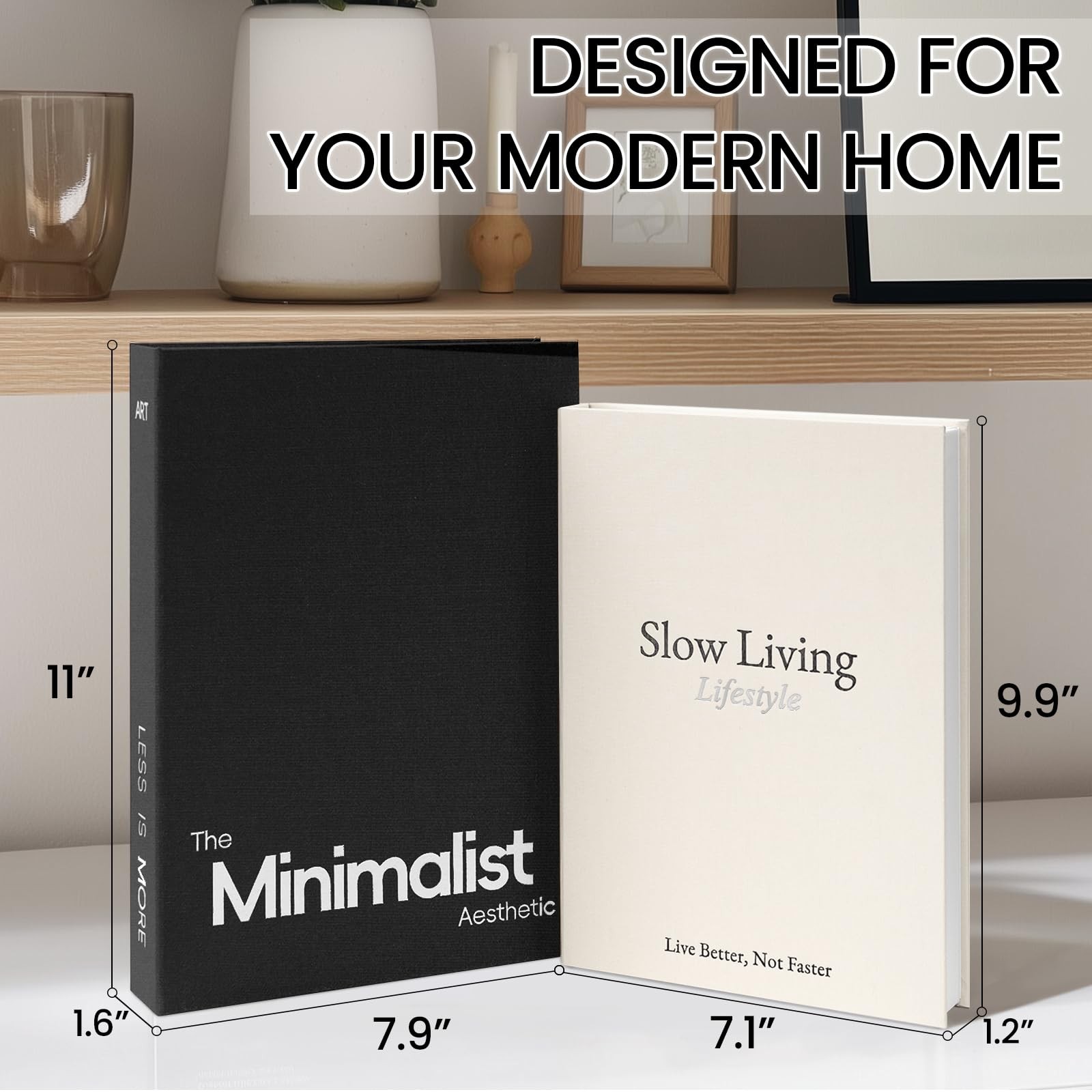 Minimalist Decorative Books - Fake Books Storage Box for Decoration - Set of ...