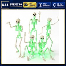 Halloween Skeleton Decorations 16 Inch Light Up Posable Set 5 Pack