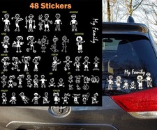 48 Stick Figure Family Car Stickers - Pet Dog Cat Fish Rabbit Bird Decals For Wi 48 Stick Figure Family Car Stickers - Pet Dog Cat Fish Rabbit Bird Decals For Wi
