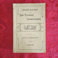 Railroad History Connecticut 1888-89 36th Annual Report Fold-out Map