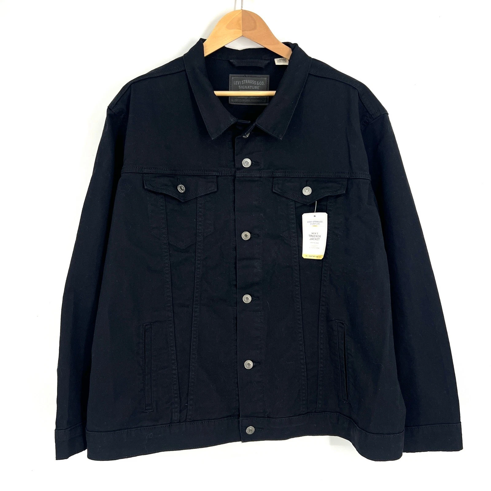 Levi Strauss Signature Gold Mens Trucker Jacket Black XXL 397600021 NWT