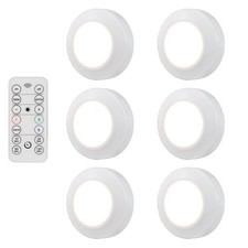 ENERGIZER 6-Pack Battery Operated LED Under Cabinet Puck Lights with Remote