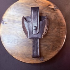 Don Hume Handcuff Case w/ Keeper Attachment RARE Open Top Plain Black Leather
