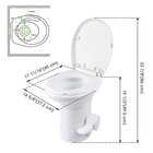 AplusChoice Enamel RV Toilet Gravity Flushw/ Bidet Spray & Step Foot Stool — photo 9