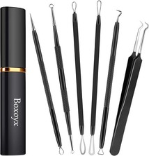 Pimple Popper Tool Kit - 6 Pcs Blackhead Remover Comedone Extractor Tool Kit